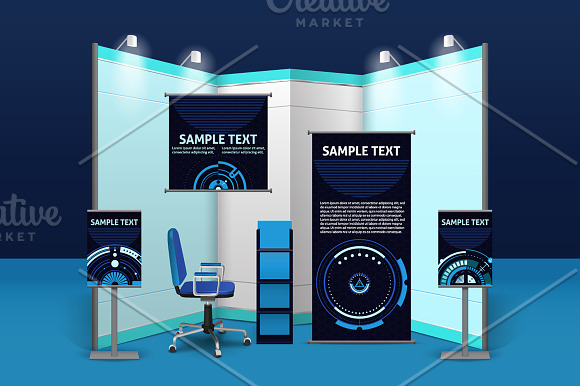 Exhibition Stand Set in Illustrations - product preview 6