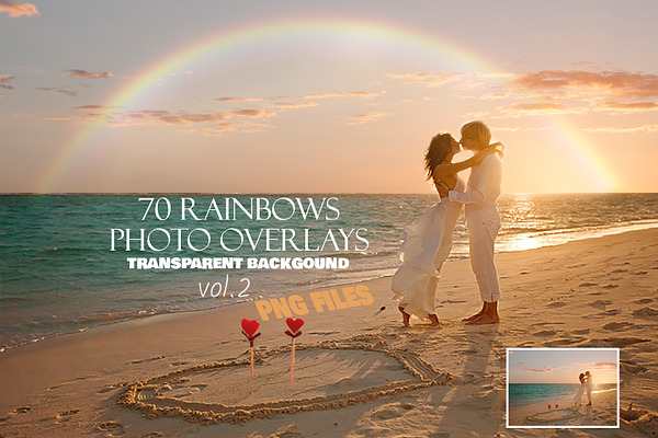 70 Realistic Rainbow Overlays