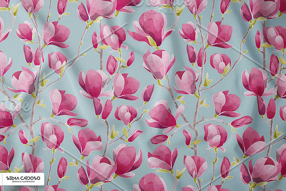 Magnolia Spring seamless patterns in Patterns - product preview 4