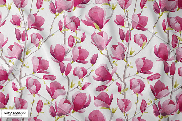 Magnolia Spring seamless patterns in Patterns - product preview 6