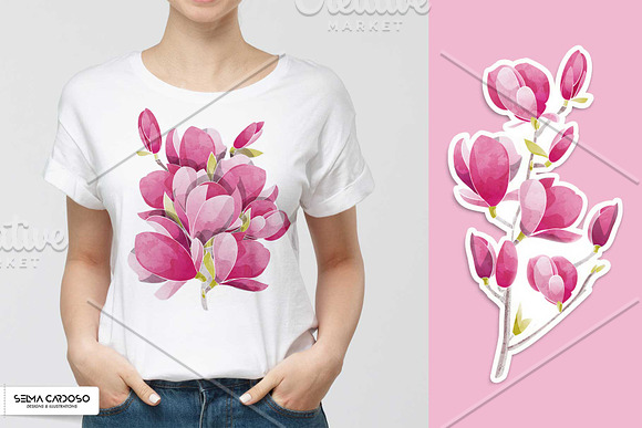 Magnolia Spring seamless patterns in Patterns - product preview 10