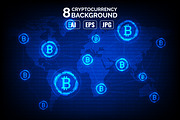 Cryptocurrency background set