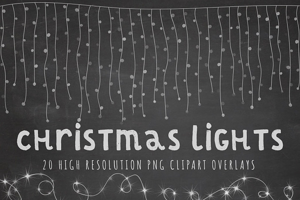 Christmas fairy lights clipart