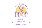 Date by orientation concept icon