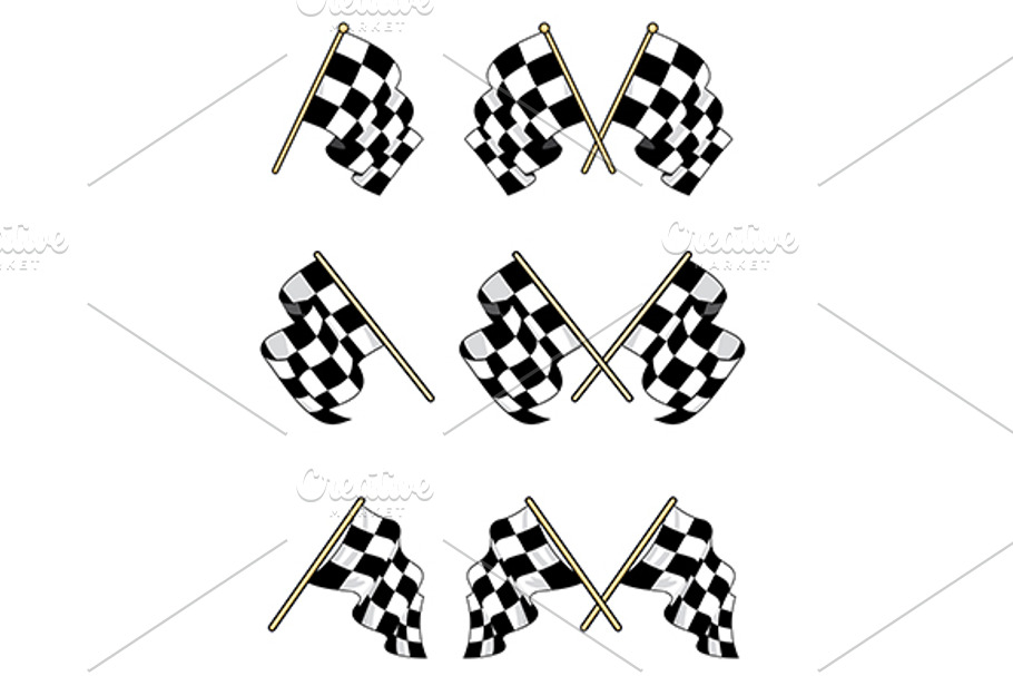 Checkered flags set in Graphics - product preview 8