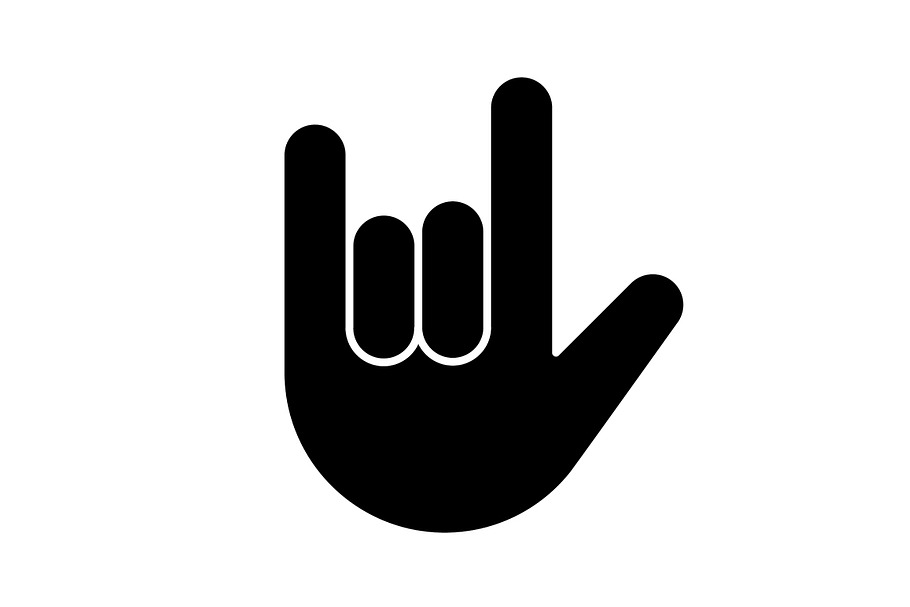 Love you hand gesture glyph icon