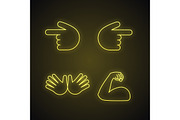 Hand gesture emojis icons set