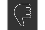 Thumbs down emoji chalk icon