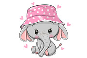 Cute Elephant in panama hat