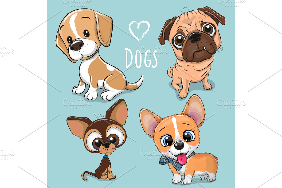 Cute Cartoon Dogs in Illustrations - product preview 8