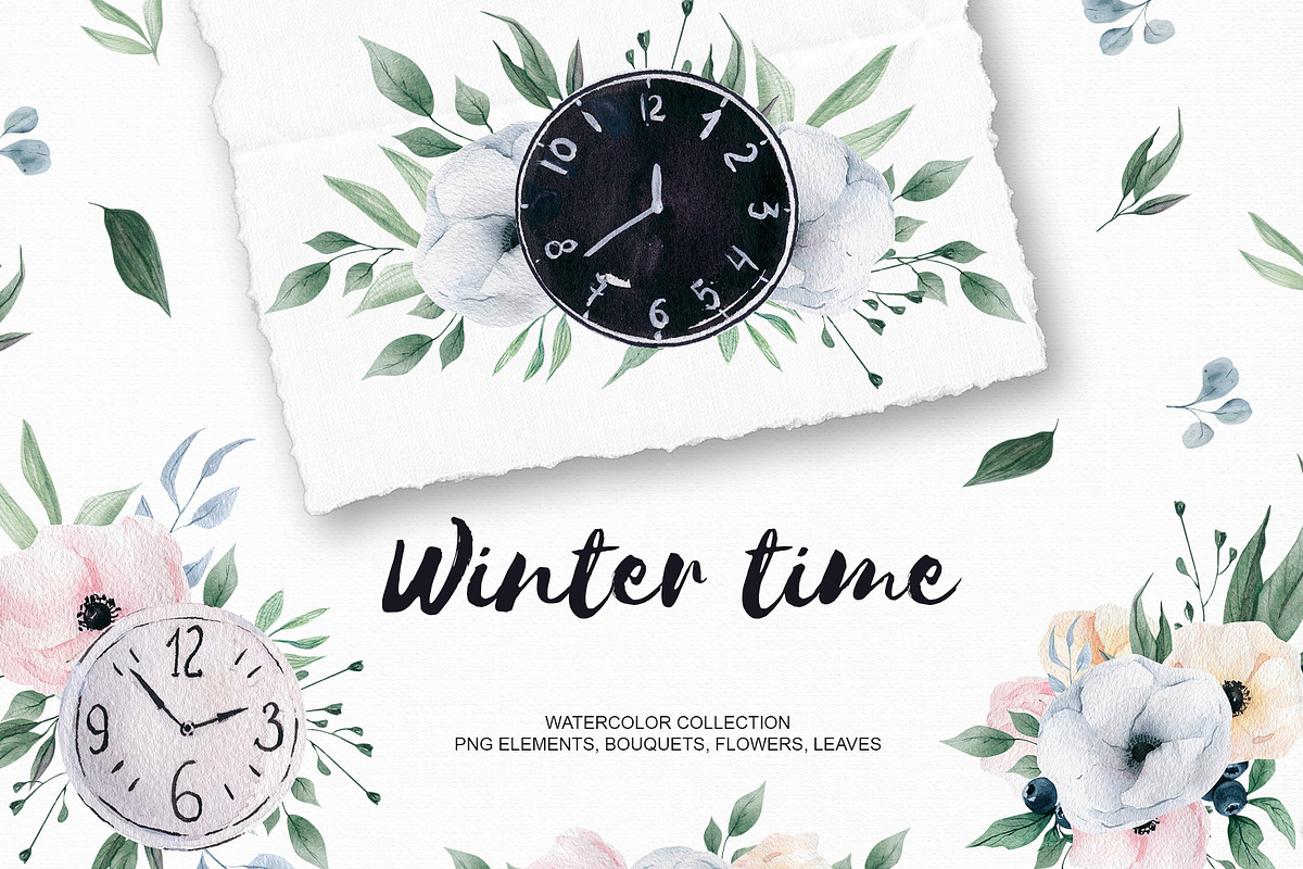 Watercolor winter time in Illustrations - product preview 8