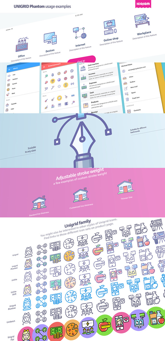 3000 Unigrid Phantom icons in Communication Icons - product preview 5