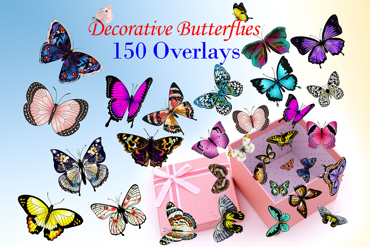 150 Butterflies Photo Overlays in Objects - product preview 8
