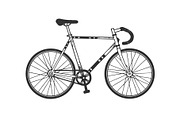 Track sport bicycle sketch engraving