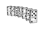 Domino bones line chain sketch
