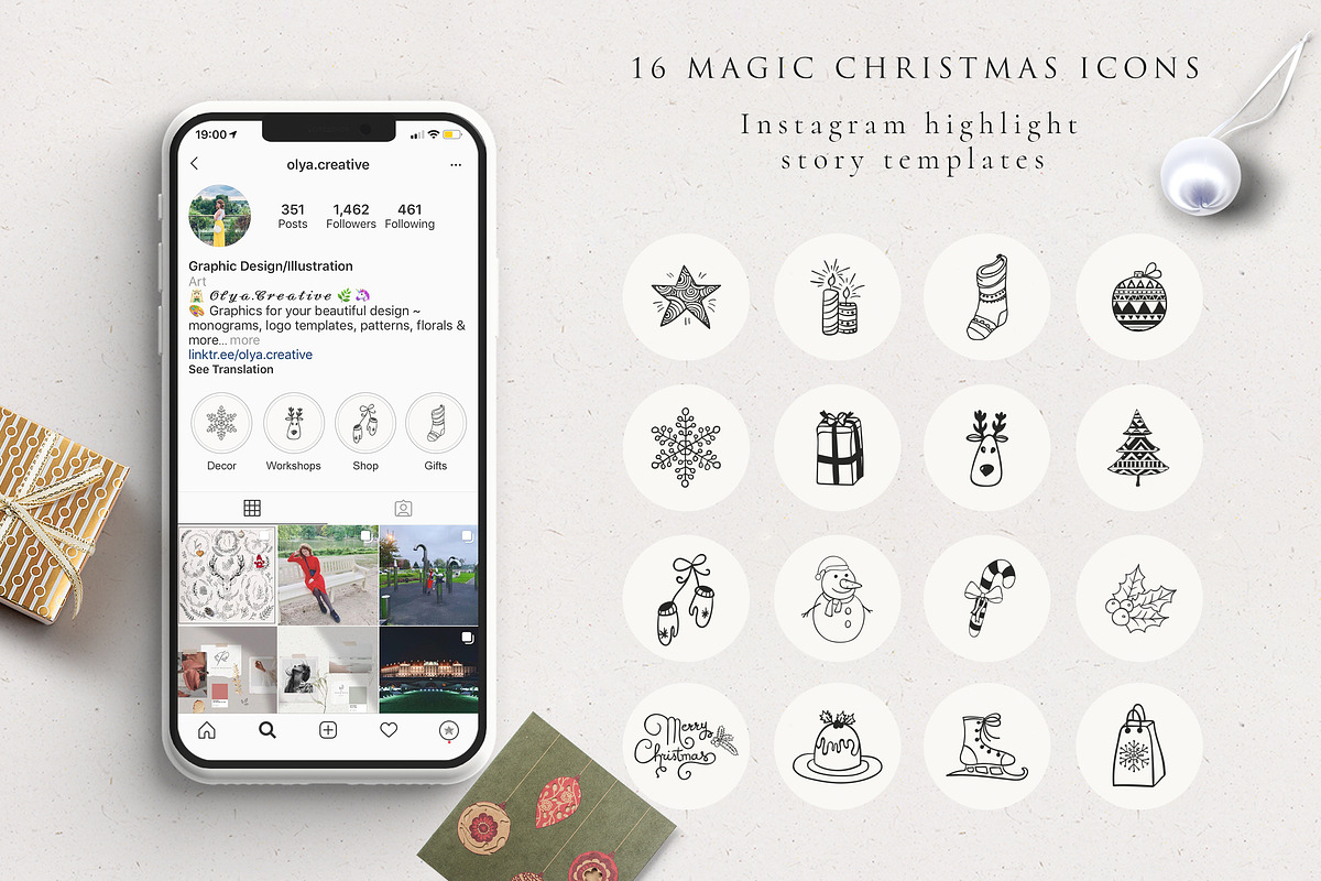 Xmas Instagram Highlight Story Icons in Instagram Templates - product preview 8