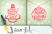 Set of 2 Christmas and New Year card