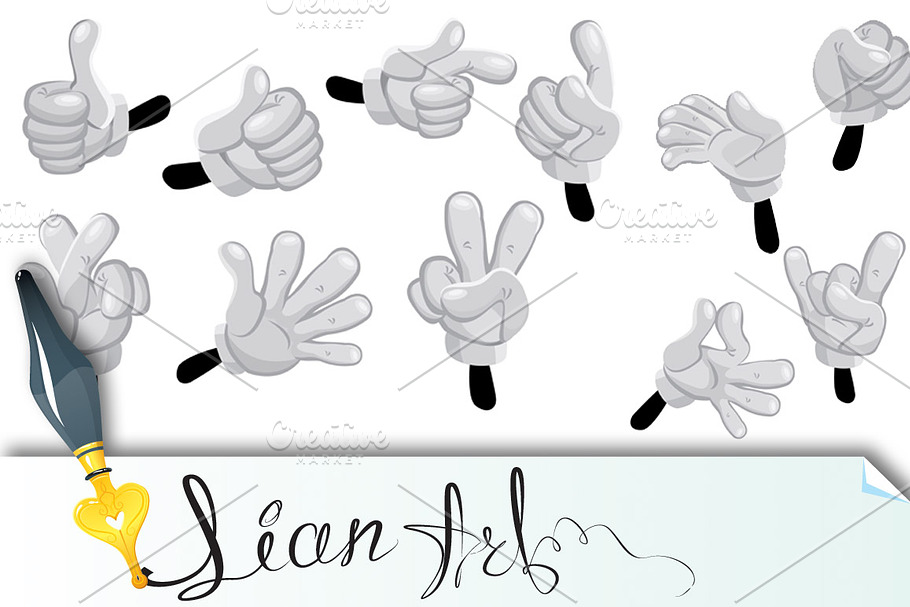 Illustration of hands cartoons in Illustrations - product preview 8