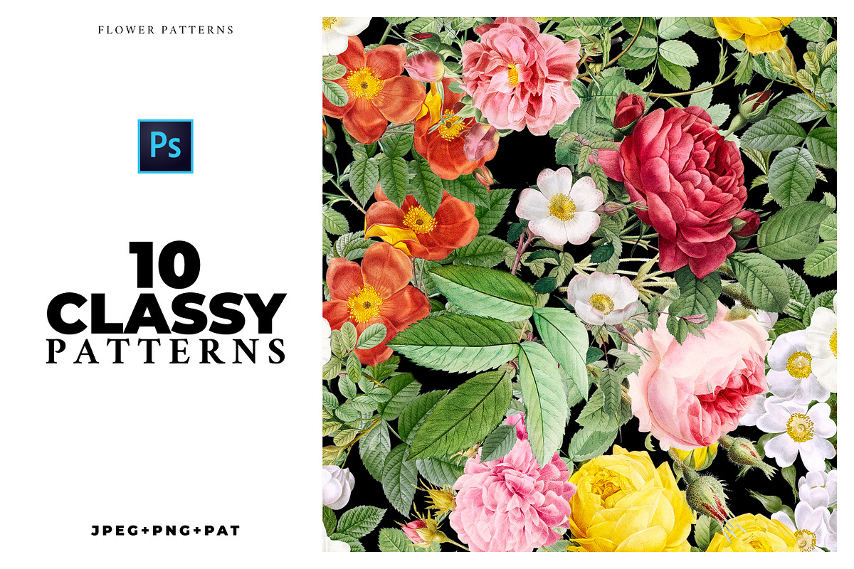 CLASSY - 10 Seamless Floral Patterns in Patterns - product preview 8