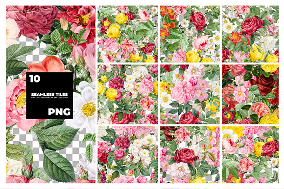 CLASSY - 10 Seamless Floral Patterns in Patterns - product preview 4