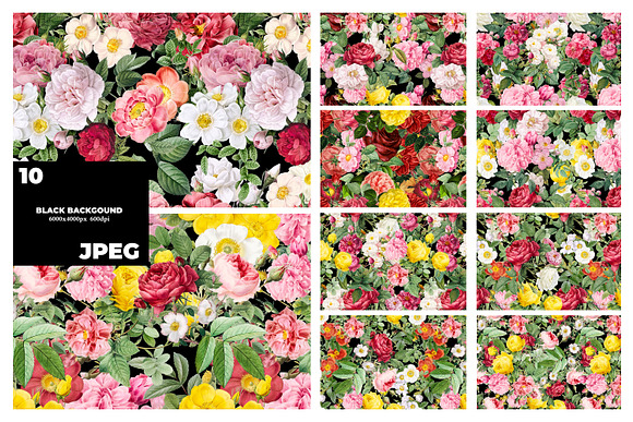 CLASSY - 10 Seamless Floral Patterns in Patterns - product preview 5