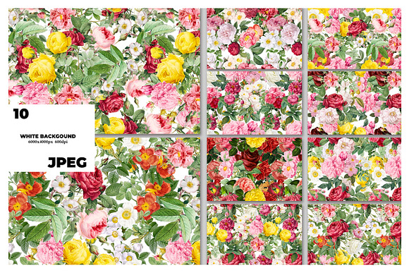 CLASSY - 10 Seamless Floral Patterns in Patterns - product preview 6