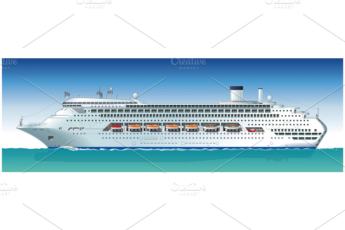 Vector hi-detailed cruise ship in Branding Mockups - product preview 8