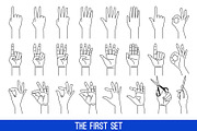 Woman hands gestures outline
