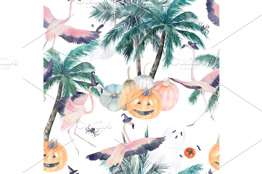 Watercolor Pattern For Halloween