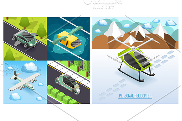 Future Transport Set in Illustrations - product preview 1