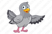 Pigeon Cartoon Dove Bird Pointing