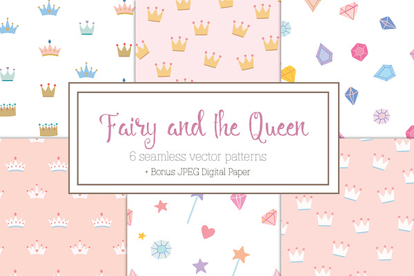 Fairy and the Queen Seamless pattern