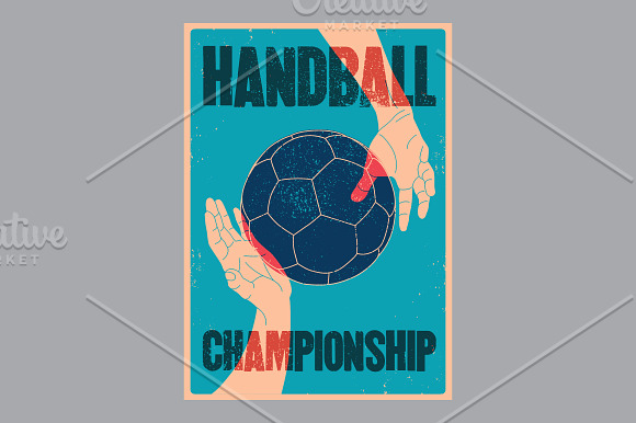 Handball Championship grunge posters in Illustrations - product preview 1