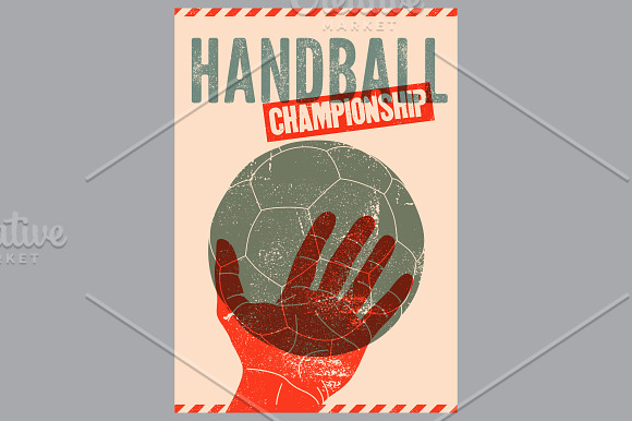 Handball Championship grunge posters in Illustrations - product preview 2