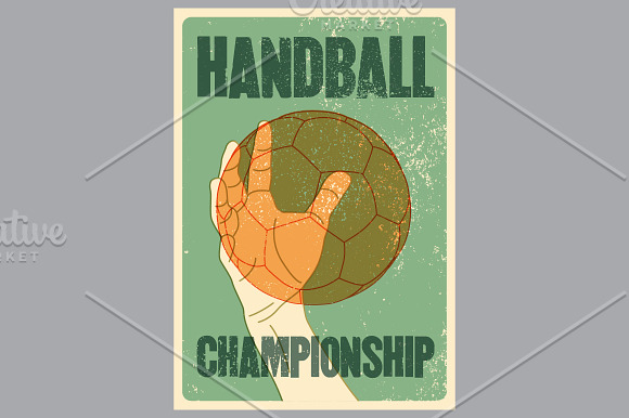 Handball Championship grunge posters in Illustrations - product preview 3
