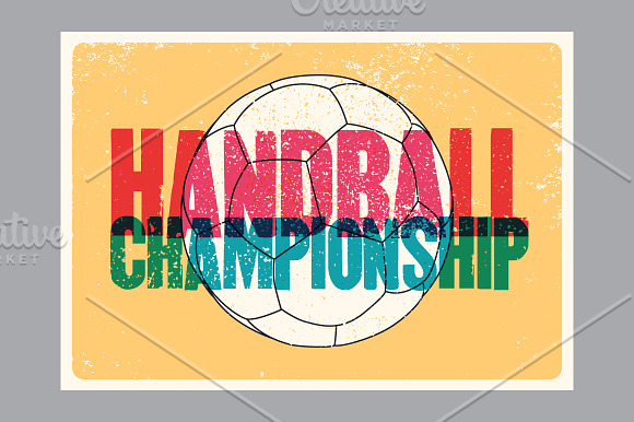 Handball Championship grunge posters in Illustrations - product preview 4