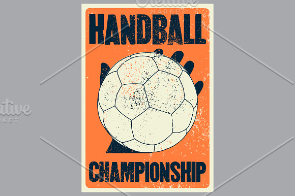 Handball Championship grunge posters in Illustrations - product preview 5