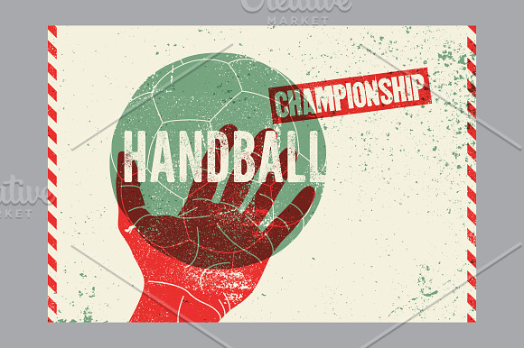 Handball Championship grunge posters in Illustrations - product preview 6