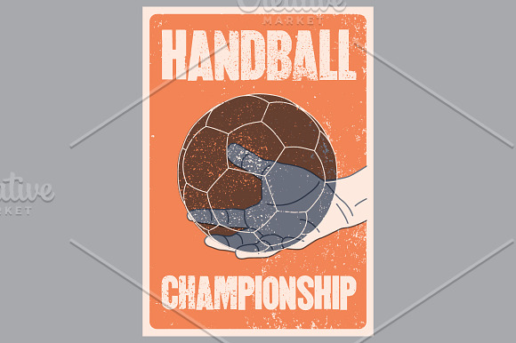 Handball Championship grunge posters in Illustrations - product preview 7