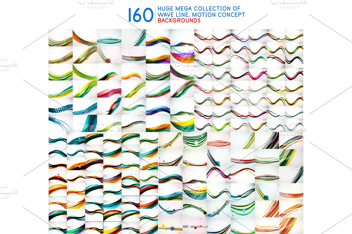 Huge mega collection of wave pattern in Illustrations - product preview 8