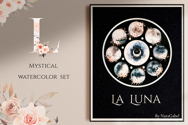 LA LUNA. mystical watercolor set
