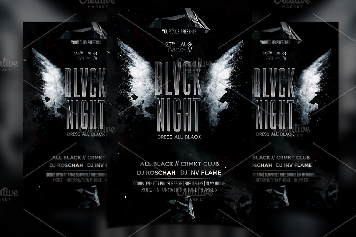 Black Night Flyer in Flyer Templates - product preview 8