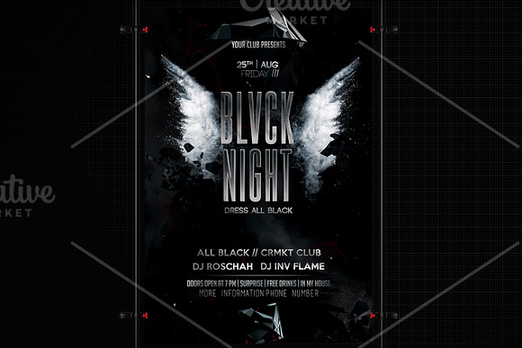 Black Night Flyer in Flyer Templates - product preview 1