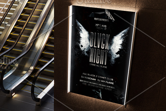 Black Night Flyer in Flyer Templates - product preview 3