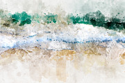 Abstract watercolor ocean blue wave