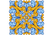 Portuguese azulejo ceramic tile