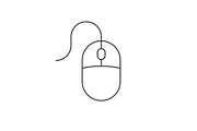 Computer mouse linear icon on white