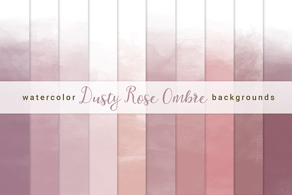 Dusty Rose Watercolor Backgrounds in Textures - product preview 3