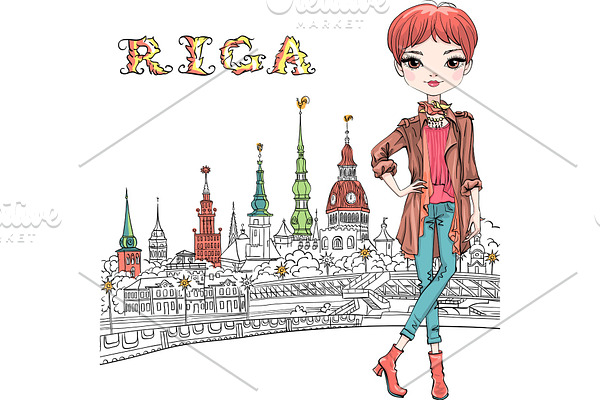 Cute redhead girl in Riga, Latvia