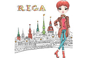 Cute redhead girl in Riga, Latvia